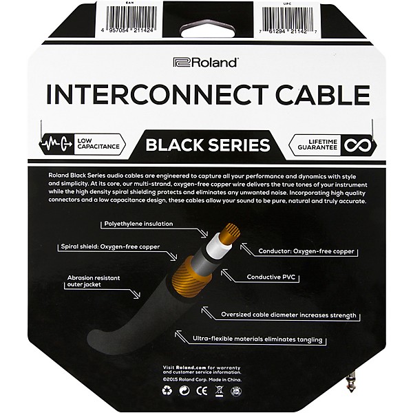 Black Series 1 4 TRS Male to Female Headphone Extension Cable 25 ft Black