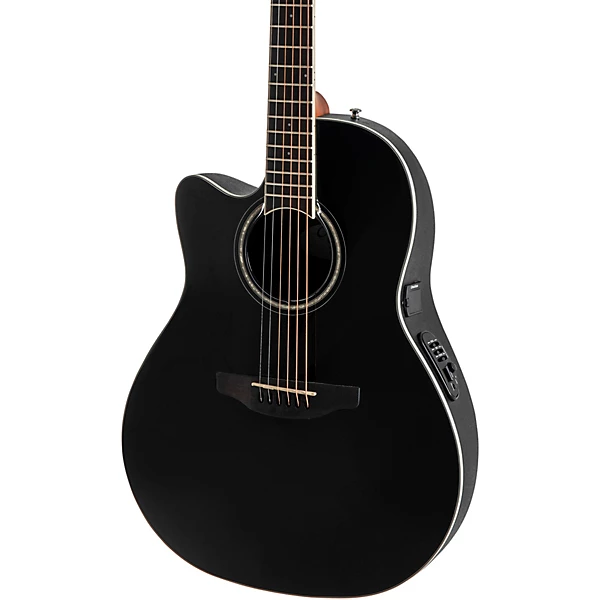 Ovation CS24L 5G Celebrity Series Traditional Mid Depth Left Handed Acoustic Electric Guitar Black