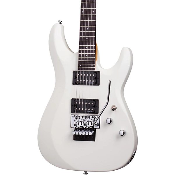 Schecter Guitar Research C 6 Deluxe With Floyd Rose Trem Electric Guitar Satin White