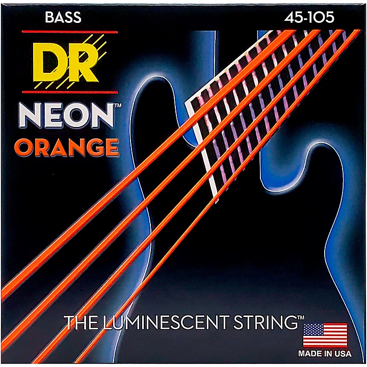 NEON Hi Def Orange Bass SuperStrings Medium 4 String