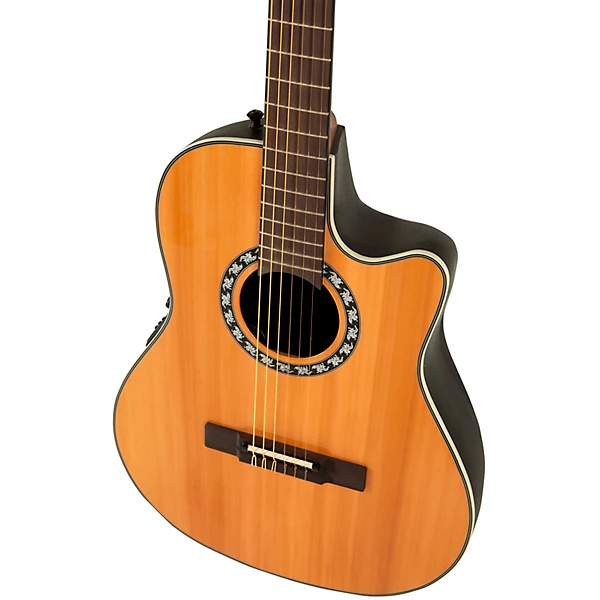 Ovation 1773AX 4 G Pro Series Mid Depth Nylon String Classical Acoustic Electric Guitar Natural