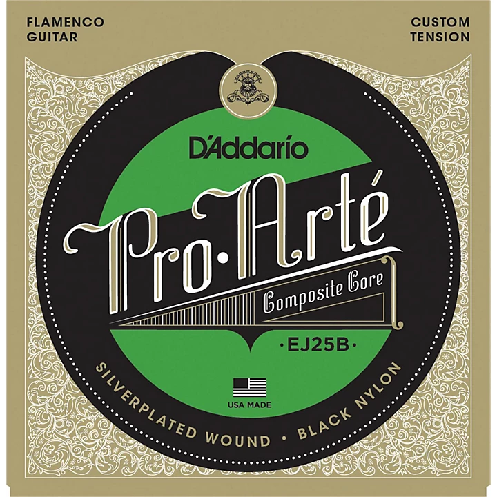 EJ25B Pro Arte Composites Flamenco Guitar Strings Black Nylon
