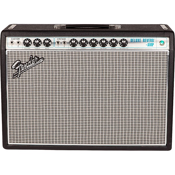 Fender 68 Custom Deluxe Reverb 22W 1x12 Tube Guitar Combo Amp with Celestion G12V 70 Speaker Level 2 Black