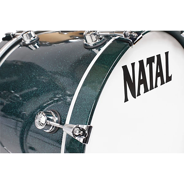 Cafe Racer US Fusion 22 4 Piece Shell Pack with 22 in Bass Drum British Racing Green Sparkle