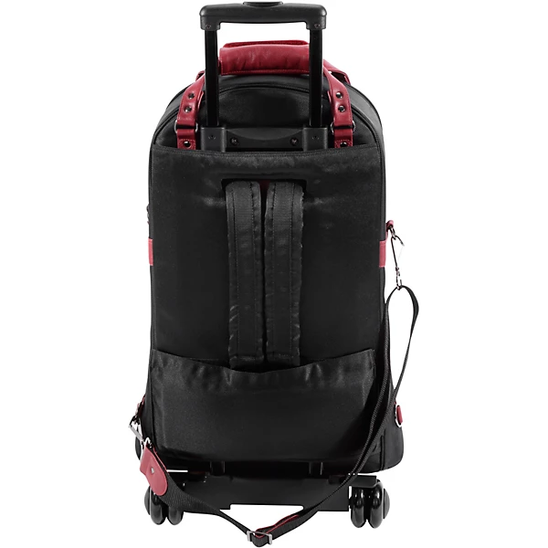 Triple Trumpet Wheelie or 2 Trumpets Piccolo Black Synthetic with Burgundy Leather Trim