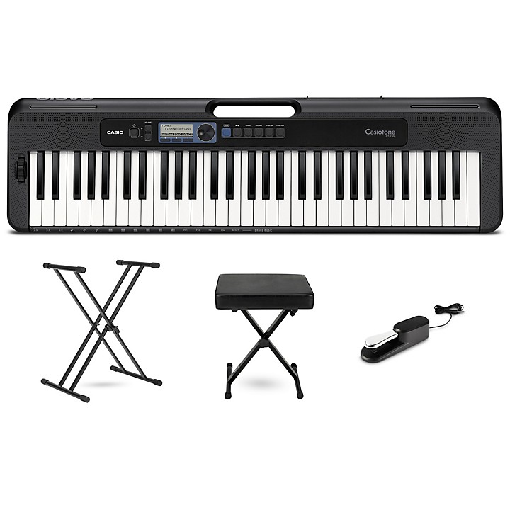 Casiotone CT S300 61 Key Digital Keyboard Essentials Bundle Blue