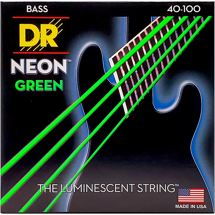 NEON Hi Def Green Bass SuperStrings Light 4 String