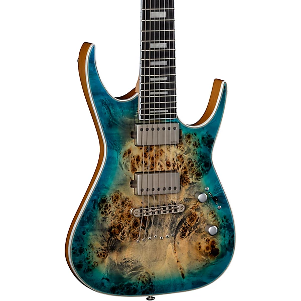 Dean Exile Select Burled Poplar 7 String Electric Guitar Level 2 Satin Turquoise Burst
