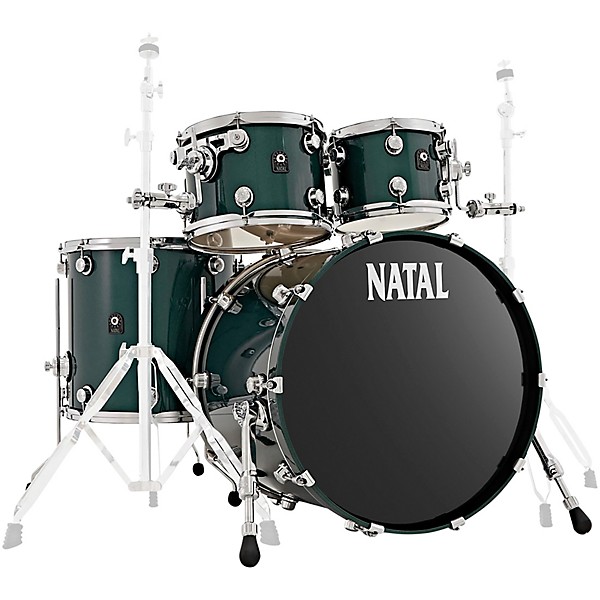 Cafe Racer US Fusion 22 4 Piece Shell Pack with 22 in Bass Drum British Racing Green Sparkle