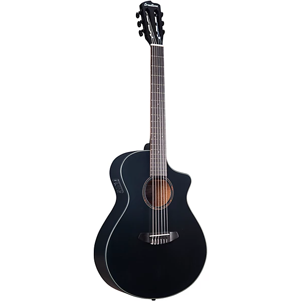 Discovery Red Cedar Mahogany Nylon String Concert Acoustic Electric Guitar Satin Black