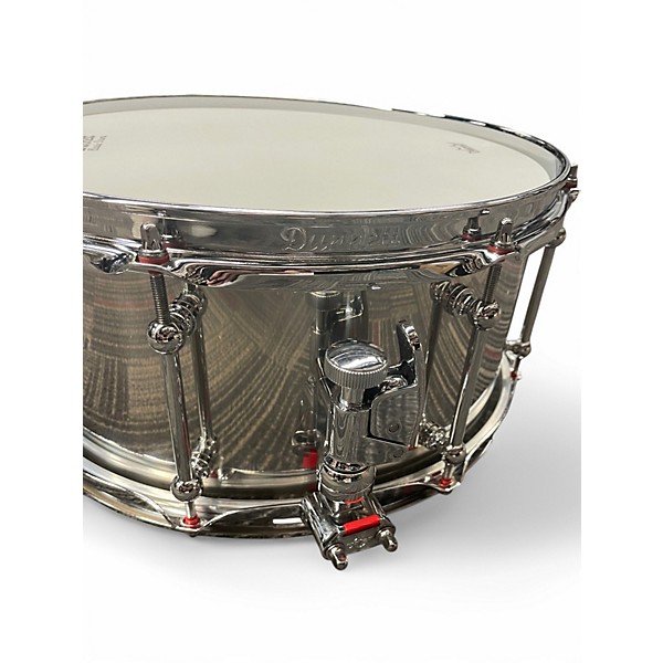 Dunnett Used Dunnett 65X14 Chrome Plated Stainless Steel Snare Stainless Steel Drum.gc