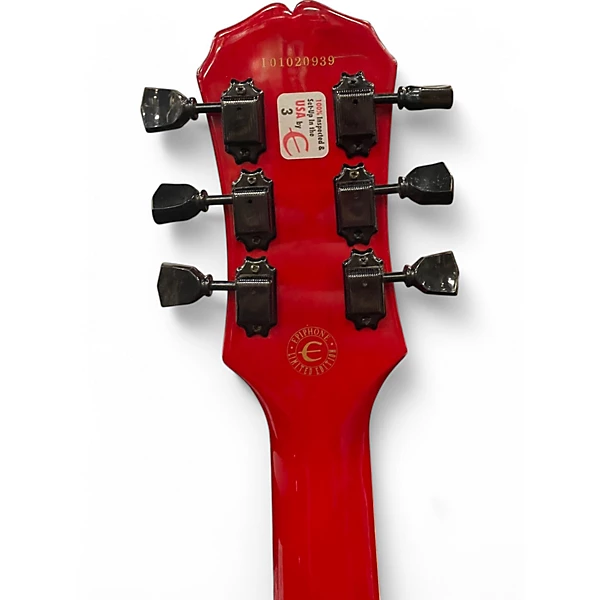 Used Epiphone Les Paul Classic Quilt Top Trans Red Solid Body Electric Guitar