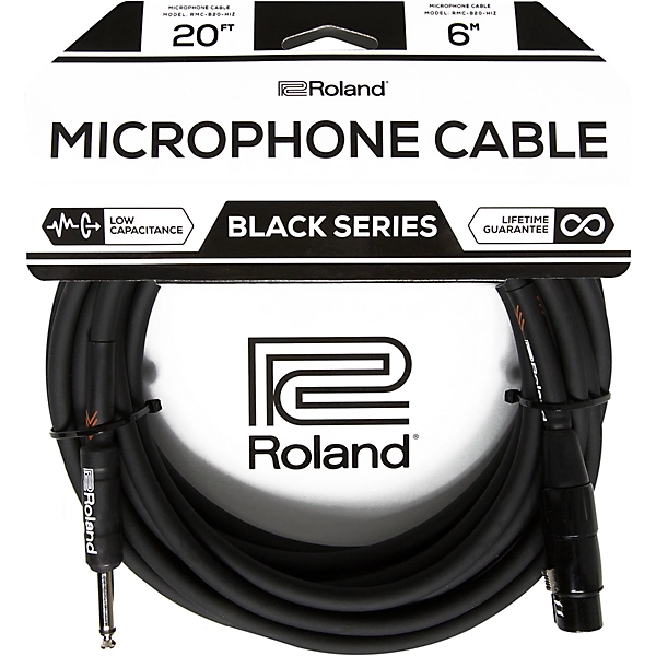 Black Series XLR Hi Z Microphone Cable 20 ft Black