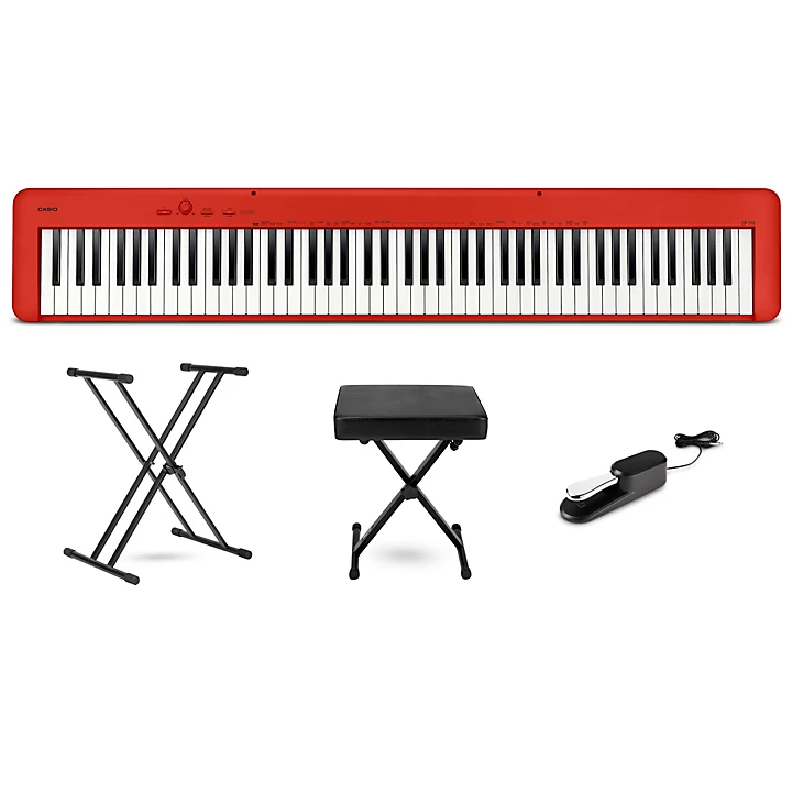 CDP S160 Compact Digital Piano Essentials Bundle Red