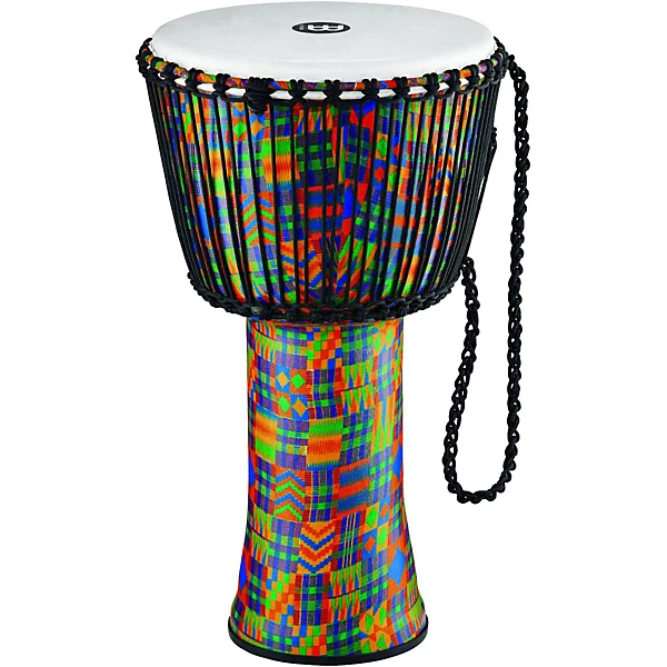 MEINL Rope Tuned Djembe with Synthetic Shell and Head 14 in. Kenyan Quilt