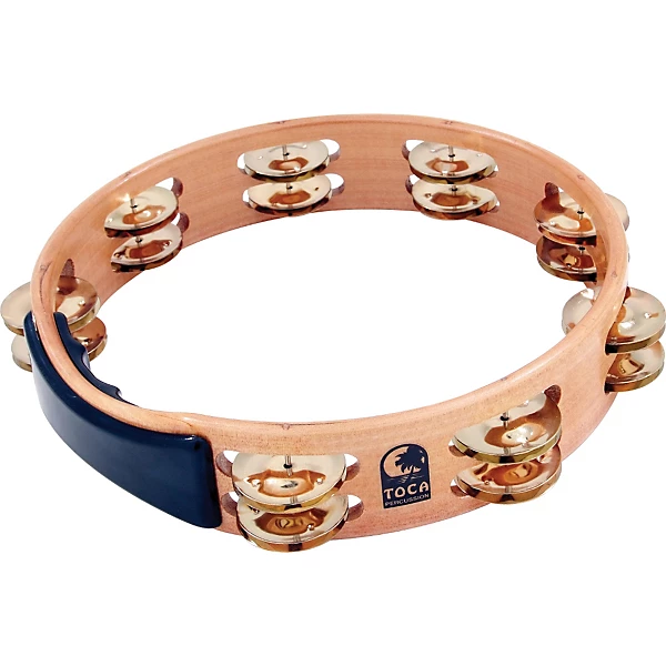 Acacia Tambourine with Brass Jingles 10 in