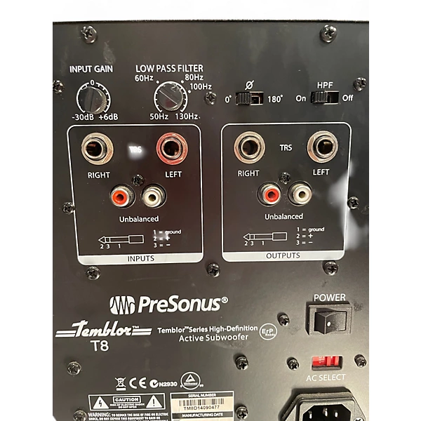 PreSonus Used PreSonus temblor t8 Subwoofer