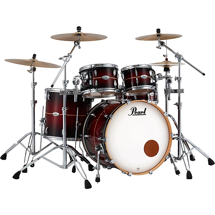 Professional Maple 4 Piece Shell Pack with 22 Bass Drum Redburst Stripe