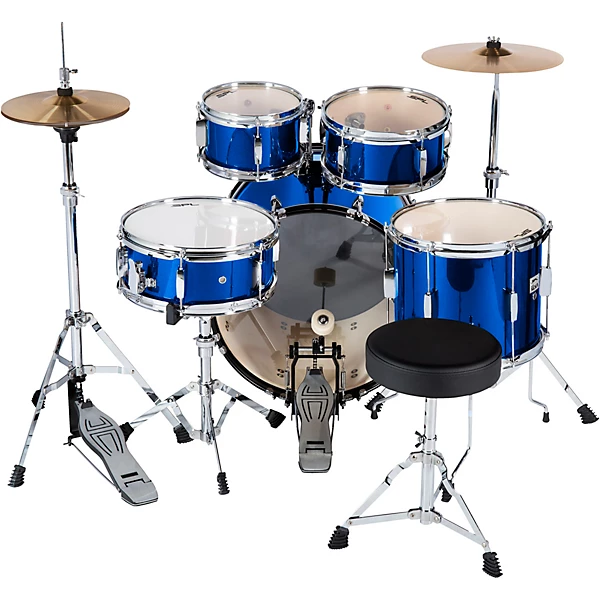Junior Kicker 5 Piece Drum Set Metallic Blue