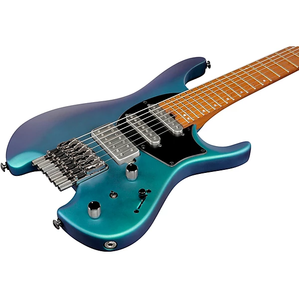 Q547 7 String Electric Guitar Blue Chameleon Metallic Matte