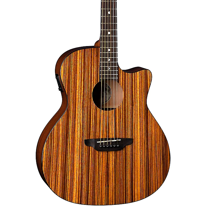 Gypsy Zebra Grand Concert Acoustic Electric Guitar Zebrawood