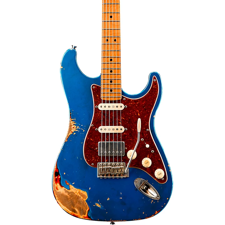 Open Box LsL Instruments Saticoy DX HSS Flame Maple Top Electric Guitar Level 2 Lake Placid Blue over 3 Color Sunburst 197881103569