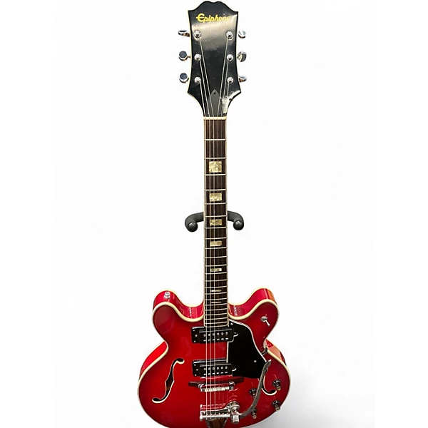 Vintage 1970s Epiphone 5102T Red Burst Hollow Body Electric Guitar