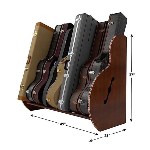 Studio Deluxe Guitar Case Rack Walnut Finish Full Size 7 9 Cases