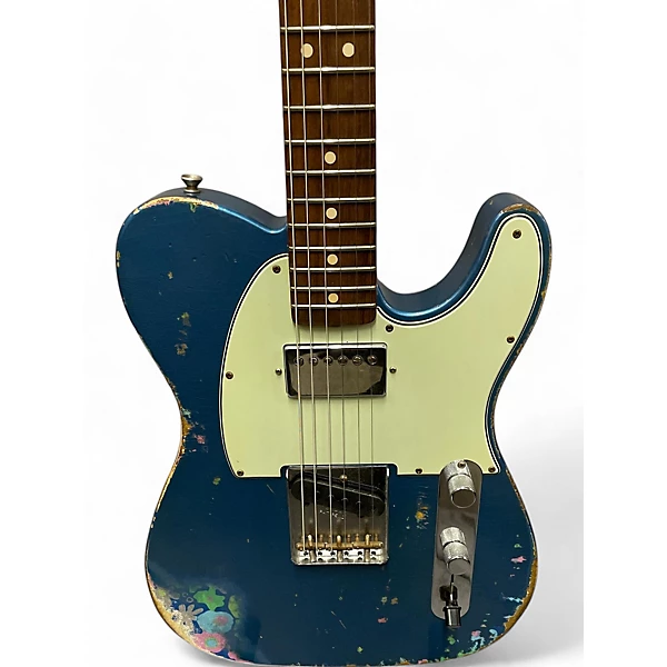 Used Fender Custom Shop Limited Edition 60s HS Relic Telecaster Lake Placid Blue Over Blue Flower Solid Body Electric Guitar