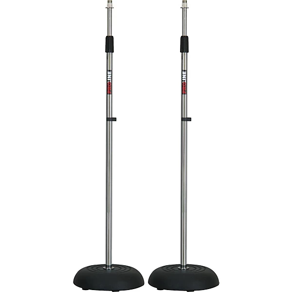 MS235CR Round Base Mic Stand 2 Pack Chrome