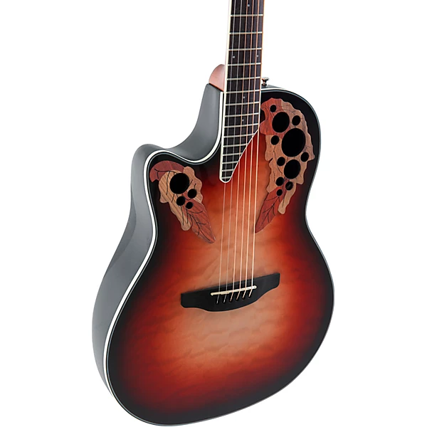 CE44LX 1R G Celebrity Series Elite Plus Mid Depth Left Handed Acoustic Electric Guitar Ruby Burst