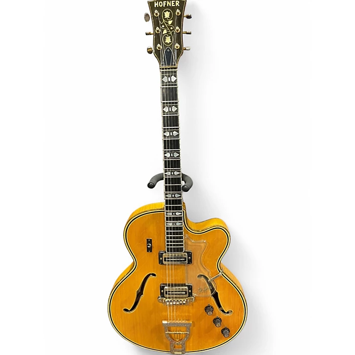 Vintage 1960s Hofner 470 SE2 Natural Hollow Body Electric Guitar