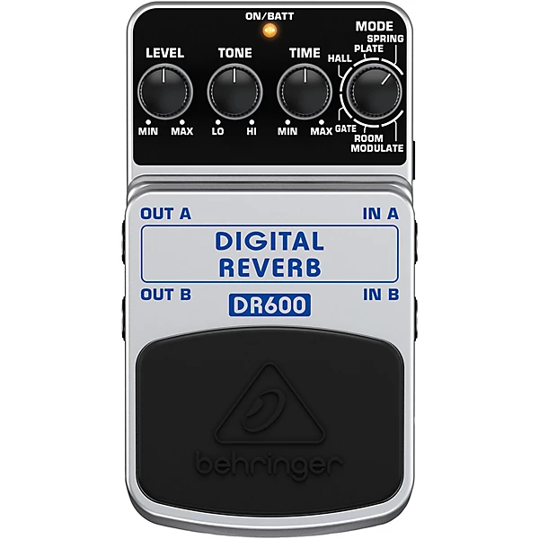 Behringer DR600 Digital Stereo Reverb Guitar Effects Pedal Level 1 H85878004000000.gc