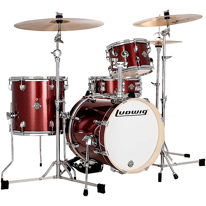 Ludwig Breakbeats by Questlove 4 Piece Shell Pack Red Sparkle