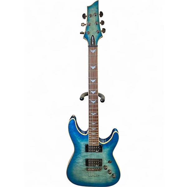 Used Schecter Guitar Research Omen Extreme 6 Blue Solid Body Electric Guitar