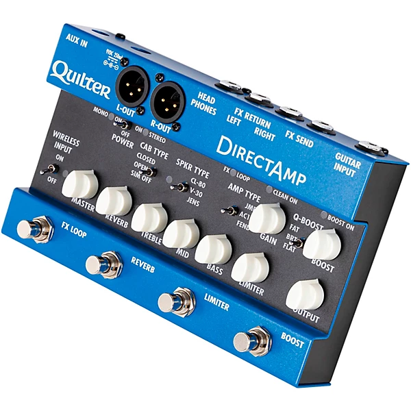 DirectAmp Stereo Amp Simulator Effects Pedal Blue
