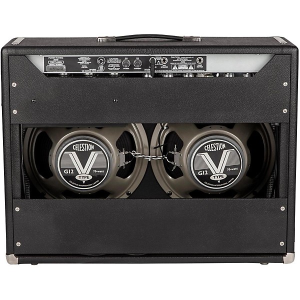 Fender 68 Custom Twin Reverb 85W 2x12 Tube Guitar Combo Amp with Celestion G12V 70s Speaker Level 1 Black J00633004001000.gc