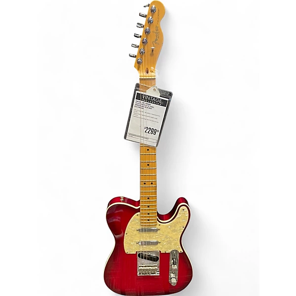 Vintage 1997 Fender Telecaster Plus V2 Trans Crimson Red Solid Body Electric Guitar