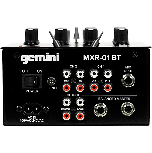 Gemini MXR 01BT 2 Channel Professional DJ Mixer With Bluetooth Input Level 1 L78911004000000.gc