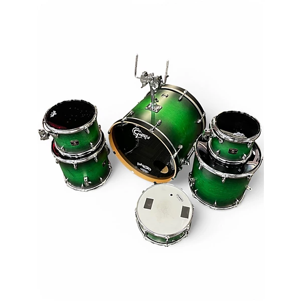 Gretsch Drums Used Gretsch Drums 6 Piece Catalina Maple Trans Green Drum Kit.gc