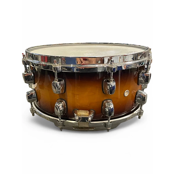 ddrum Used ddrum 65X14 Custom Maple Snare Drum 3 Tone Sunburst Drum.gc