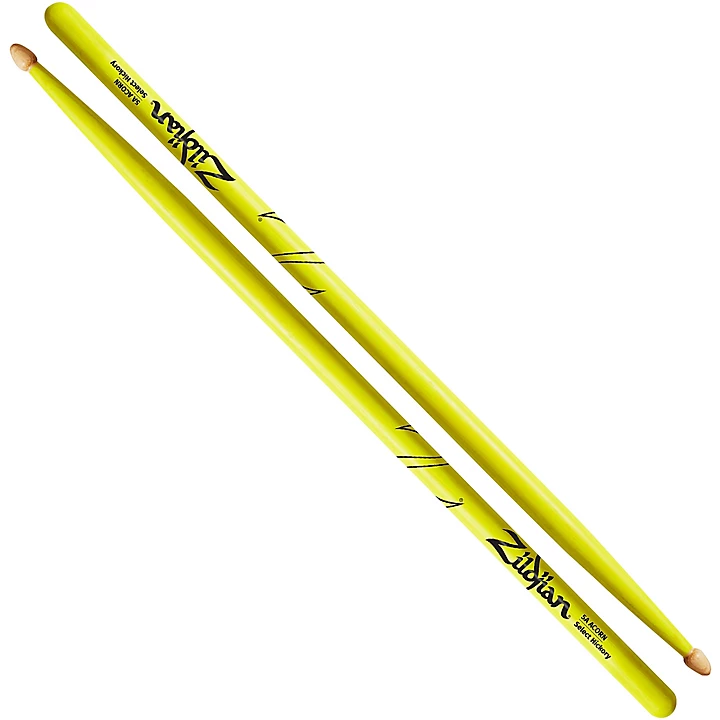 Acorn Tip Neon Yellow Drumsticks 5A Wood Tip