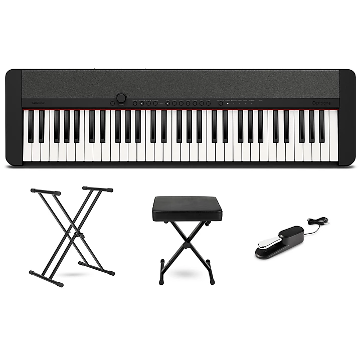 Casiotone CT S1 61 Key Portable Keyboard Essentials Bundle Black