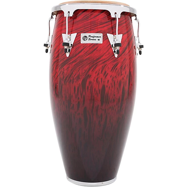 Performer Series 3 Piece Conga Set with Chrome Hardware Red Fade