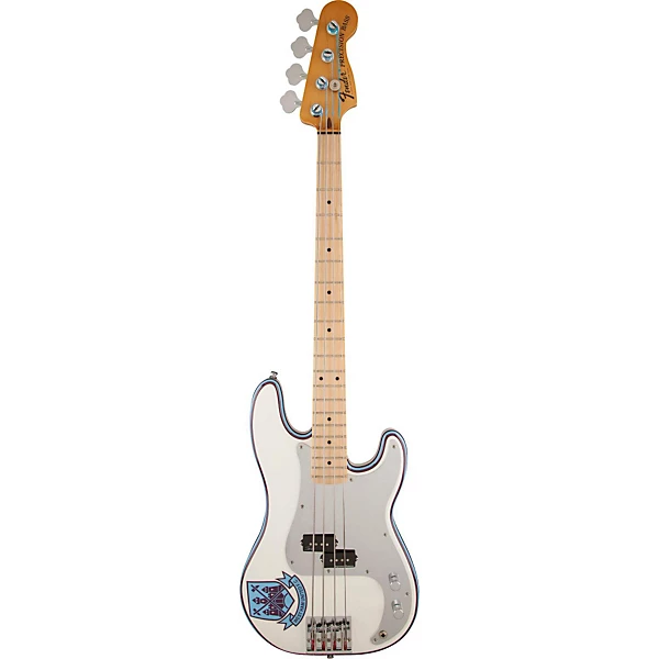 Fender Steve Harris Signature Precision Bass Electric Bass Guitar Olympic White with Pinstripe