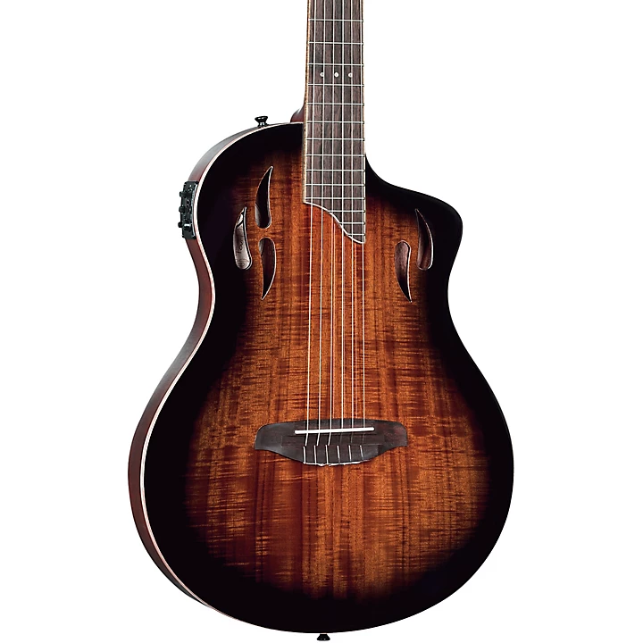 Ortega RTPDLX Acacia Nylon String Acoustic Electric Guitar Tobacco Burst