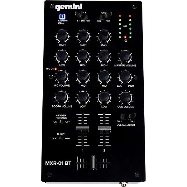 Gemini MXR 01BT 2 Channel Professional DJ Mixer With Bluetooth Input Level 1 L78911004000000.gc