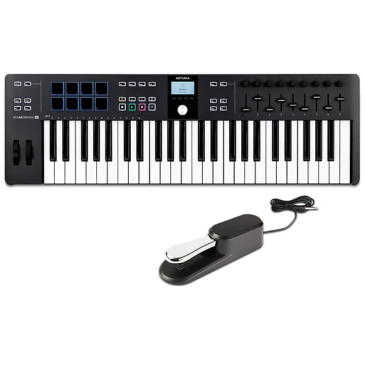 KeyLab Essential 49 mk3 Keyboard Controller With Universal Sustain Pedal Black