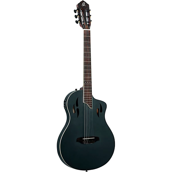 Ortega RTPSTD Nylon String Acoustic Electric Guitar Satin Black