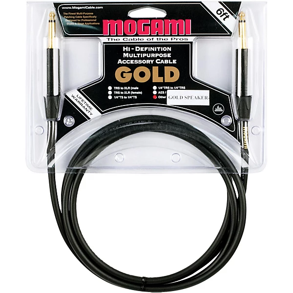 Mogami Gold Speaker Cable Level 1 6 ft Straight to Straight H74952004001001.gc